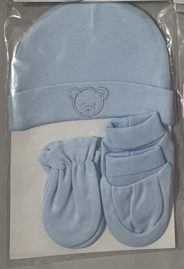 Set bonnet, moufles, chaussons
