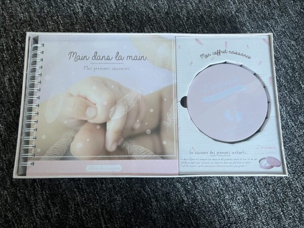Coffret album de naissance + empreinte