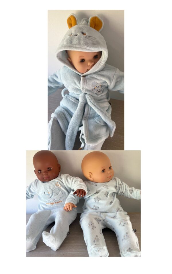 2 pyjamas + 1 peignoir