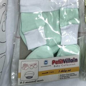Set bonnet, moufles, chaussons